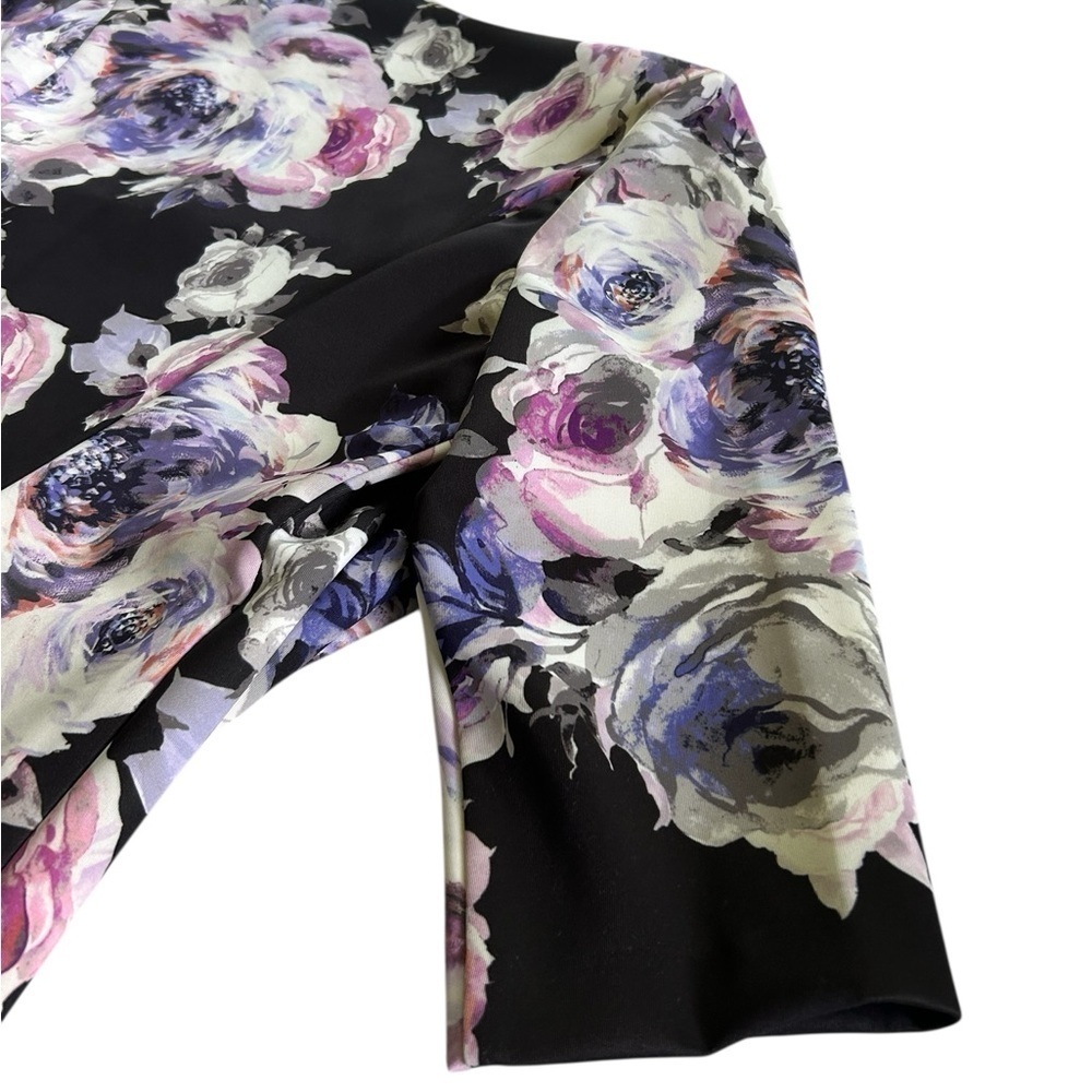 Alex Evenings Plus Size 3/4 Sleeve Purple Black Floral Tank & Jacket Set Size XL - Picture 13 of 14